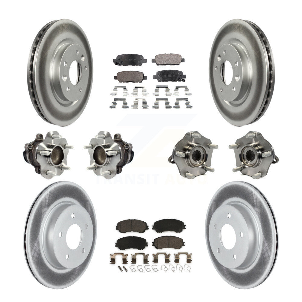 Hub Bearing Coat Brake Rotor Pads Front Rear Kit (10Pc) For Nissan Qashqai Rogue