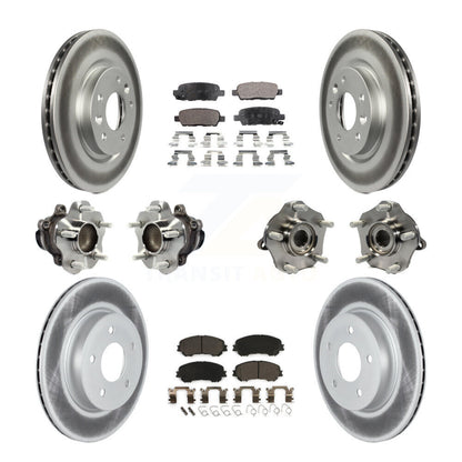 Hub Bearing Coat Brake Rotor Pads Front Rear Kit (10Pc) For Nissan Qashqai Rogue