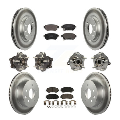 Hub Bearing Coated Brake Rotor Pads Front Rear Kit (10Pc) For Nissan Rogue Sport