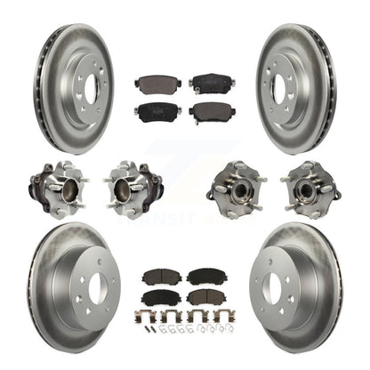 Hub Bearing Coated Brake Rotor Pads Front Rear Kit (10Pc) For Nissan Rogue Sport