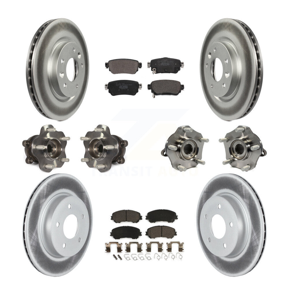Hub Bearing Coated Brake Rotor Pads Front Rear Kit (10Pc) For Nissan Rogue Sport