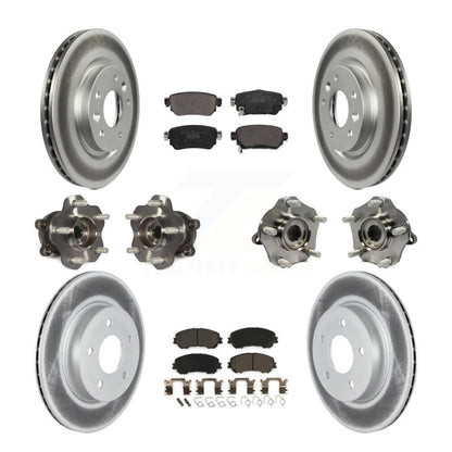 Hub Bearing Coated Brake Rotor Pads Front Rear Kit (10Pc) For Nissan Rogue Sport