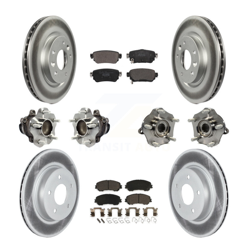 Hub Bearing Coated Brake Rotor Pads Front Rear Kit (10Pc) For Nissan Rogue Sport