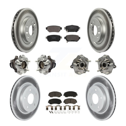 Hub Bearing Coated Brake Rotor Pads Front Rear Kit (10Pc) For Nissan Rogue Sport