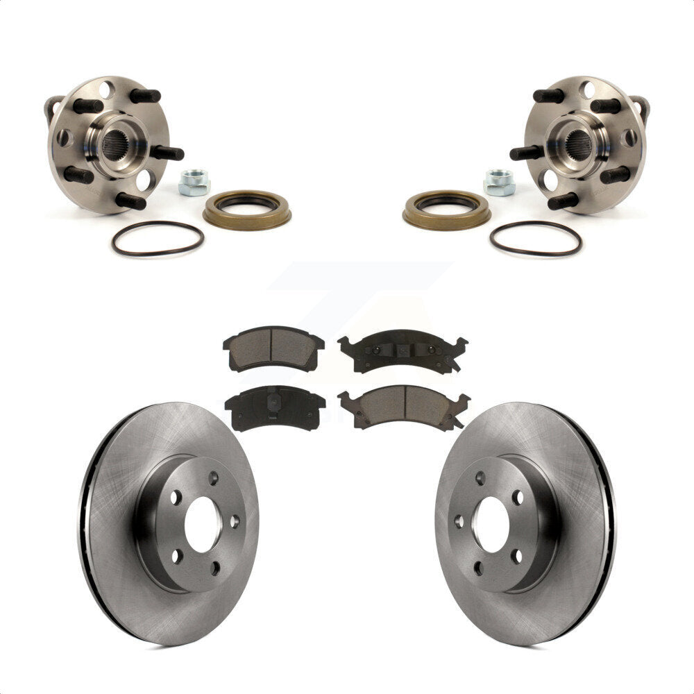 Hub Bearing Brake Rotor Pads Front Kit For Chevrolet Cavalier Pontiac Sunfire Am