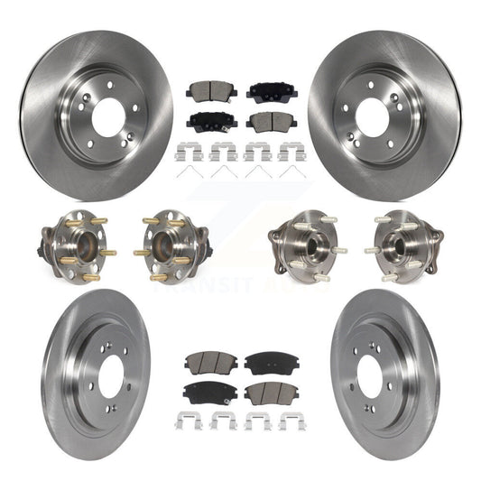 Hub Bearing Disc Brake Rotor Pads Front Rear Kit (10Pc) For Kia Sportage Hyundai