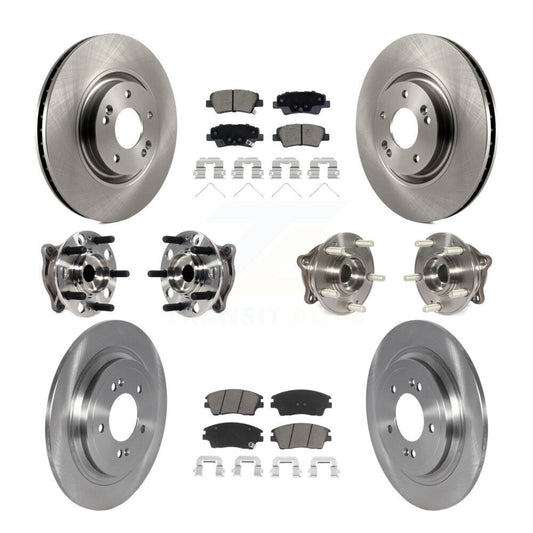 Hub Bearings Disc Brake Rotors And Pads Front Rear Kit (10Pc) For Kia Sportage