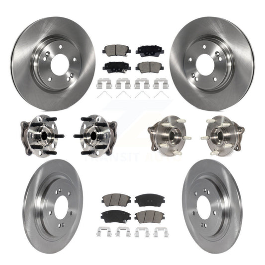 Hub Bearing Disc Brake Rotor Pads Front Rear Kit (10Pc) For Kia Sportage Hyundai