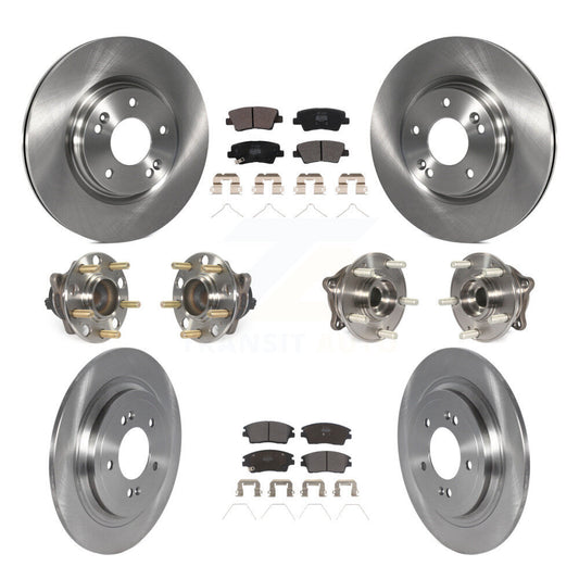 Hub Bearing Disc Brake Rotor Pads Front Rear Kit (10Pc) For Kia Sportage Hyundai