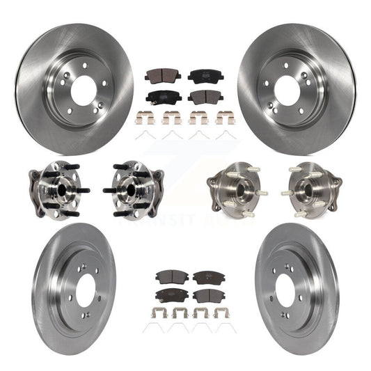 Hub Bearing Disc Brake Rotor Pads Front Rear Kit (10Pc) For Kia Sportage Hyundai