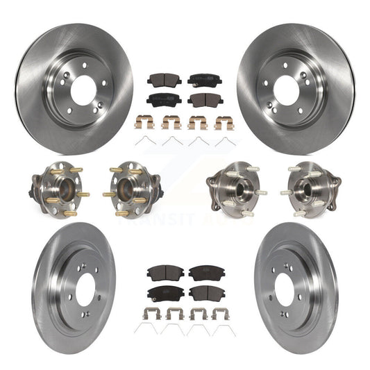 Hub Bearing Disc Brake Rotor Pads Front Rear Kit (10Pc) For Kia Sportage Hyundai