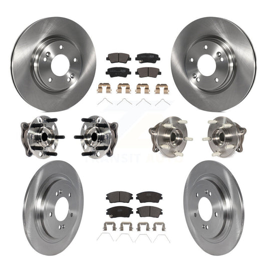 Hub Bearing Disc Brake Rotor Pads Front Rear Kit (10Pc) For Kia Sportage Hyundai
