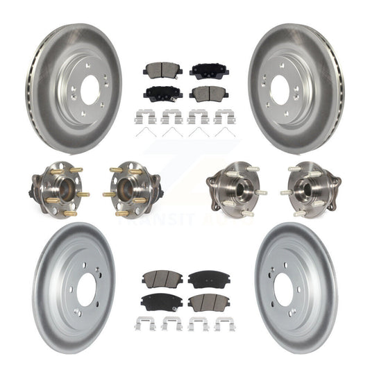 Hub Bearing Coat Brake Rotor Pads Front Rear Kit (10Pc) For Kia Sportage Hyundai