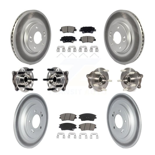 Hub Bearing Coat Brake Rotor Pads Front Rear Kit (10Pc) For Kia Sportage Hyundai