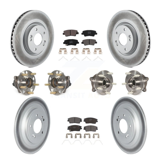 Hub Bearing Coated Disc Brake Rotor & Pad Front Rear Kit (10Pc) For Kia Sportage