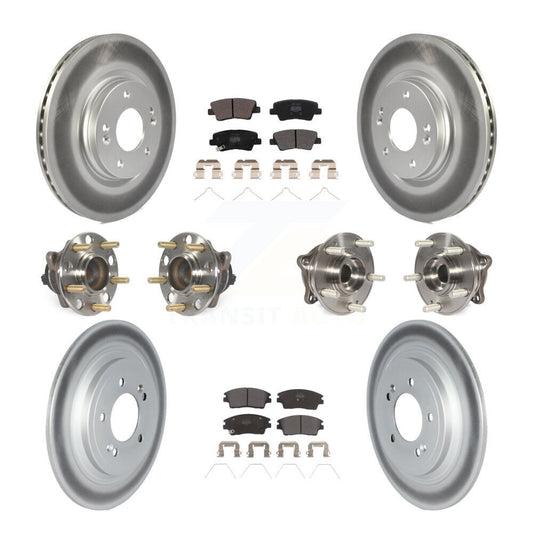 Hub Bearing Coat Brake Rotor Pads Front Rear Kit (10Pc) For Kia Sportage Hyundai