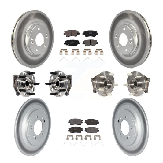 Hub Bearing Coat Brake Rotor Pads Front Rear Kit (10Pc) For Kia Sportage Hyundai