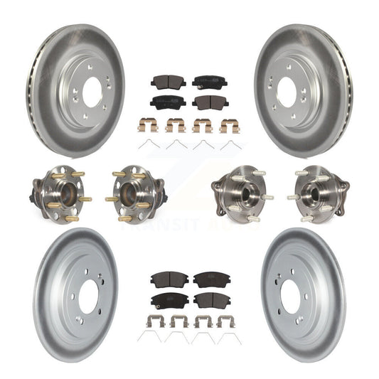 Hub Bearing Coat Brake Rotor Pads Front Rear Kit (10Pc) For Kia Sportage Hyundai