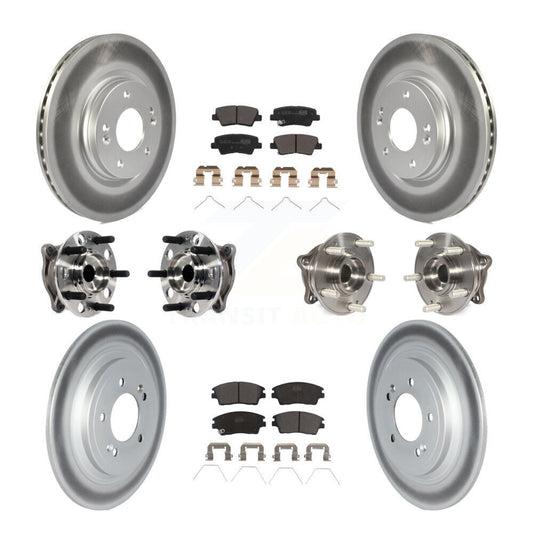 Hub Bearing Coat Brake Rotor Pads Front Rear Kit (10Pc) For Kia Sportage Hyundai