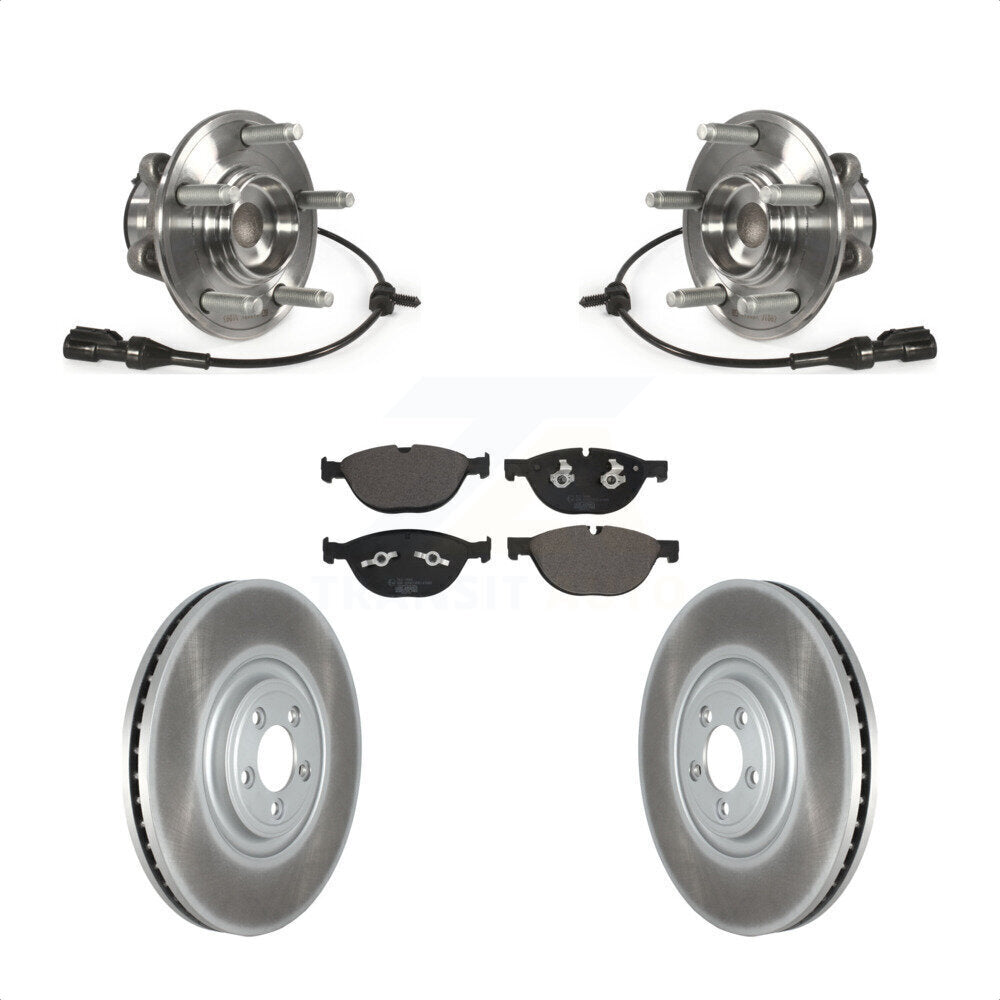 Hub Bearing Coated Brake Rotor Pads Front Kit For Jaguar XF XJ XKR XFR XKR-S XJR