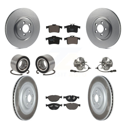 Hub Bearing Coated Disc Brake Rotor Pad Shoe Front Rear Kit (10Pc) For Jaguar XF