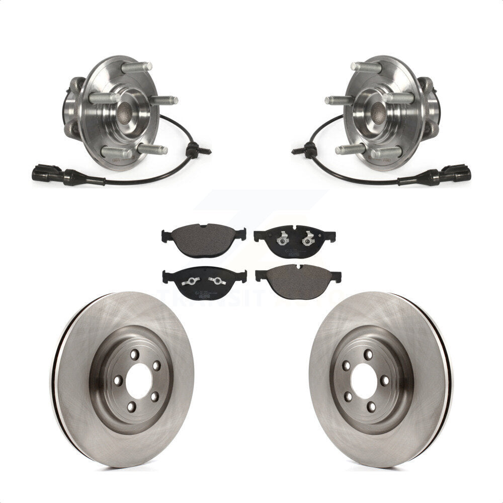 Hub Bearing Assembly Disc Brake Rotor And Ceramic Pad Front Kit For Jaguar XF XJ