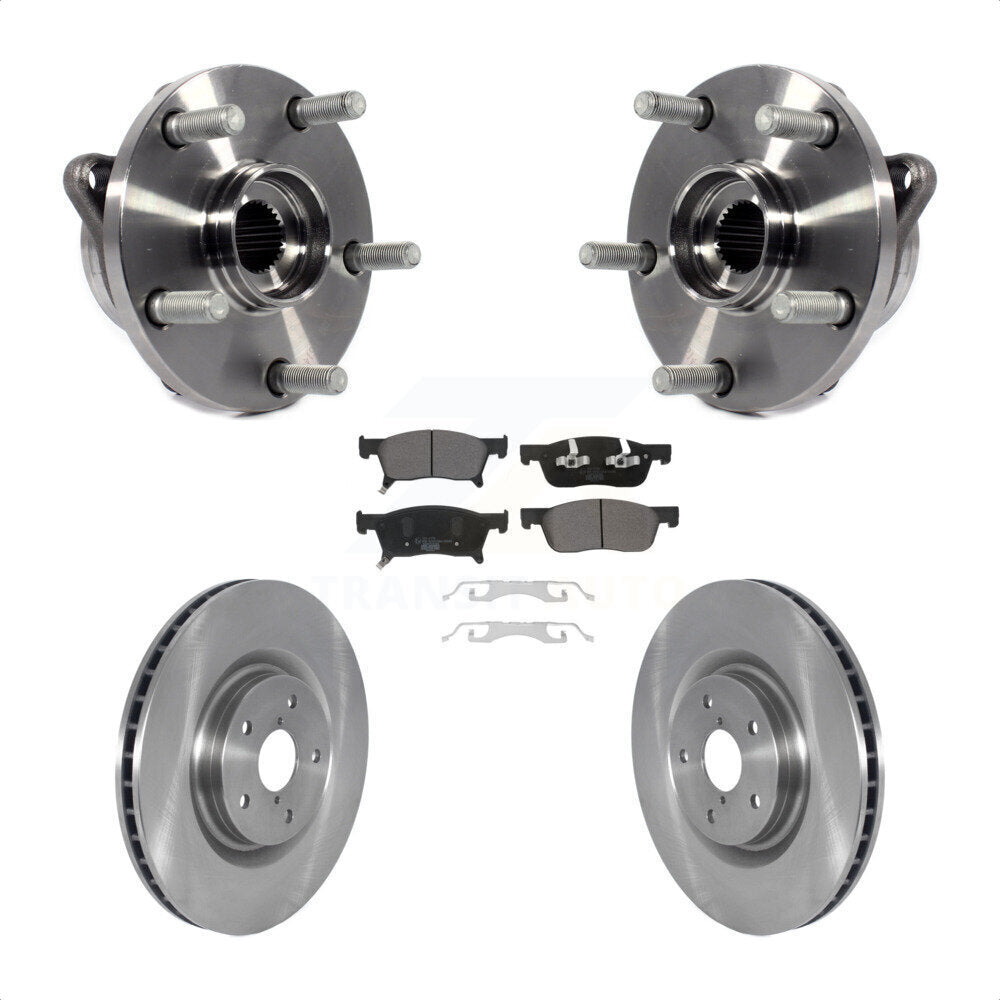 Hub Bearing Assembly Disc Brake Rotor Pads Front Kit For 2019-2023 Subaru Ascent