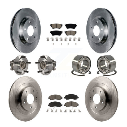Hub Bearing Brake Rotor & Pad Front Rear Kit (10Pc) For Mitsubishi Outlander FWD