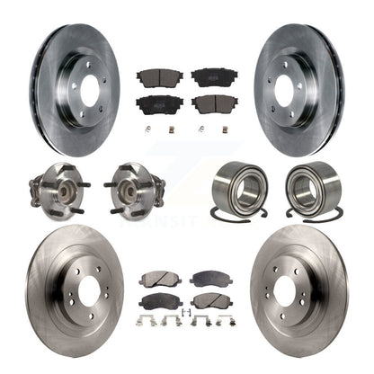 Hub Bearing Brake Rotor & Pad Front Rear Kit (10Pc) For Mitsubishi Outlander FWD