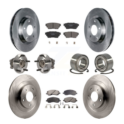 Hub Bearing Brake Rotor & Pad Front Rear Kit (10Pc) For Mitsubishi Outlander FWD