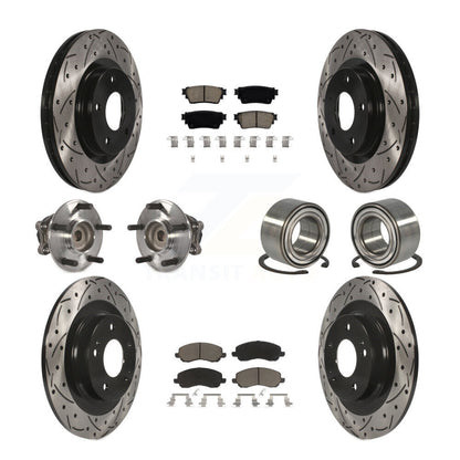 Hub Bearing Coat Brake Rotor Pads Front Rear Kit (10Pc) For Mitsubishi Outlander