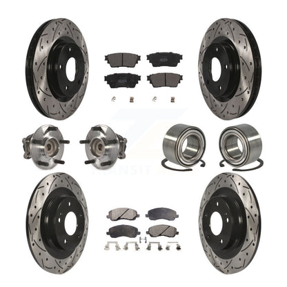 Hub Bearing Coat Brake Rotor Pads Front Rear Kit (10Pc) For Mitsubishi Outlander