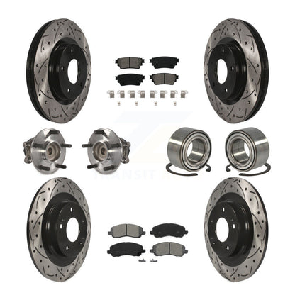 Hub Bearing Coat Brake Rotor Pads Front Rear Kit (10Pc) For Mitsubishi Outlander