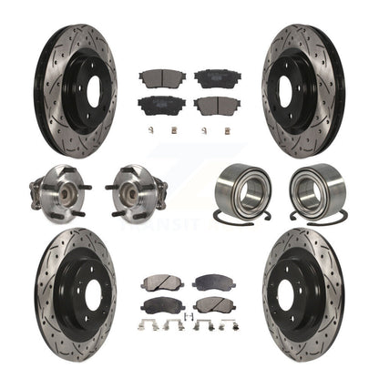 Hub Bearing Coat Brake Rotor Pads Front Rear Kit (10Pc) For Mitsubishi Outlander