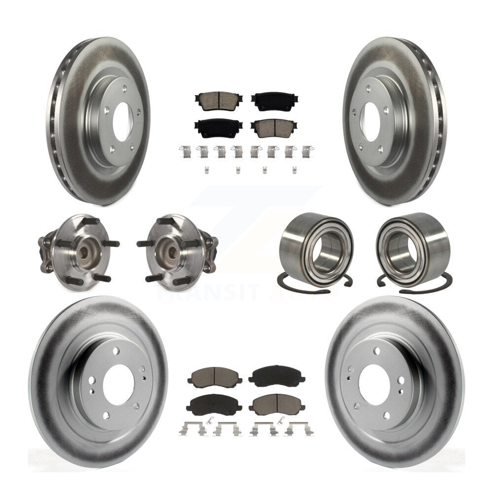 Hub Bearing Coat Brake Rotor Pads Front Rear Kit (10Pc) For Mitsubishi Outlander