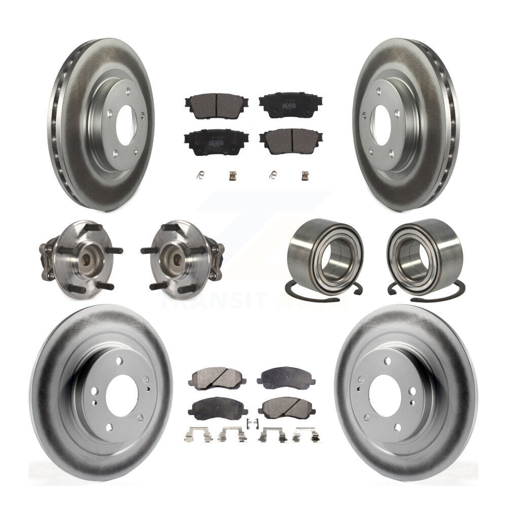 Hub Bearing Coat Brake Rotor Pads Front Rear Kit (10Pc) For Mitsubishi Outlander