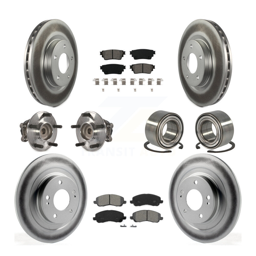 Hub Bearing Coat Brake Rotor Pads Front Rear Kit (10Pc) For Mitsubishi Outlander