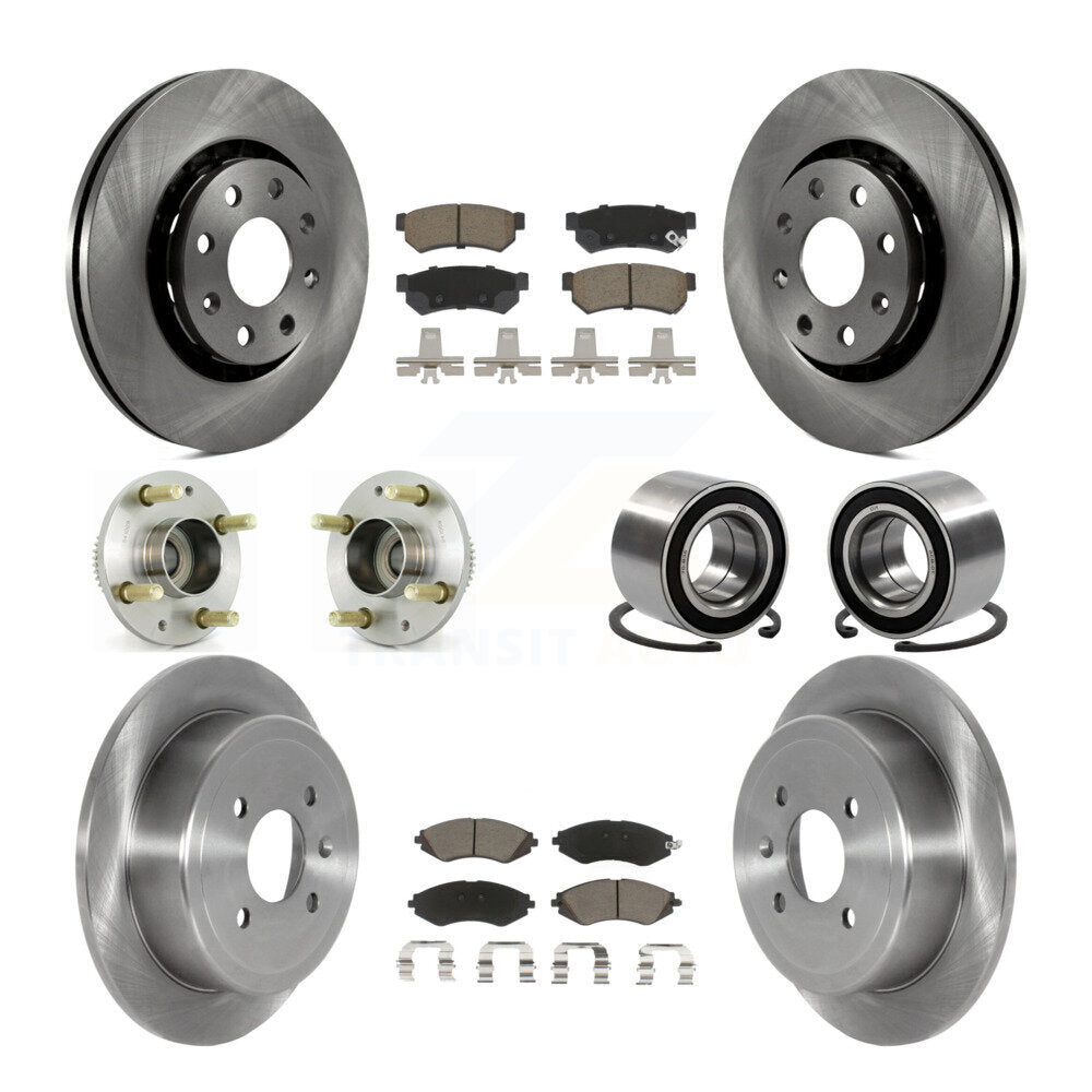 Hub Bearing Disc Brake Rotors And Pads Front Rear Kit (10Pc) For Chevrolet Spark