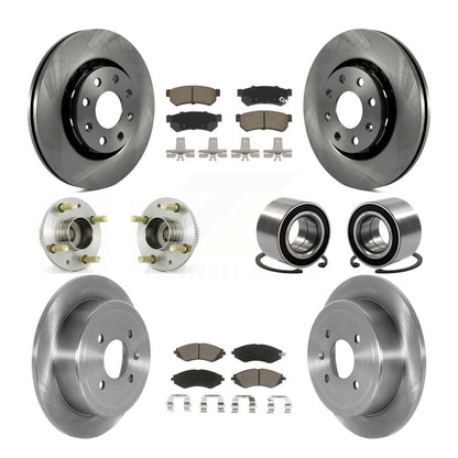 Hub Bearing Disc Brake Rotors And Pads Front Rear Kit (10Pc) For Chevrolet Spark