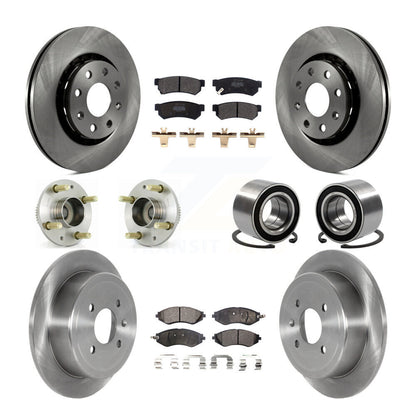Hub Bearing Disc Brake Rotors And Pads Front Rear Kit (10Pc) For Chevrolet Spark