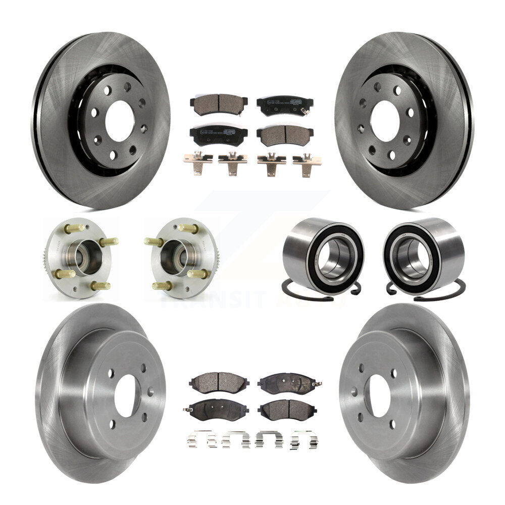 Hub Bearing Disc Brake Rotors And Pads Front Rear Kit (10Pc) For Chevrolet Spark