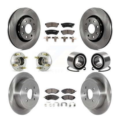 Hub Bearing Disc Brake Rotors And Pads Front Rear Kit (10Pc) For Chevrolet Spark