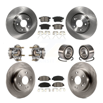 Hub Bearings Disc Brake Rotors And Pads Front Rear Kit (10Pc) For Honda Accord