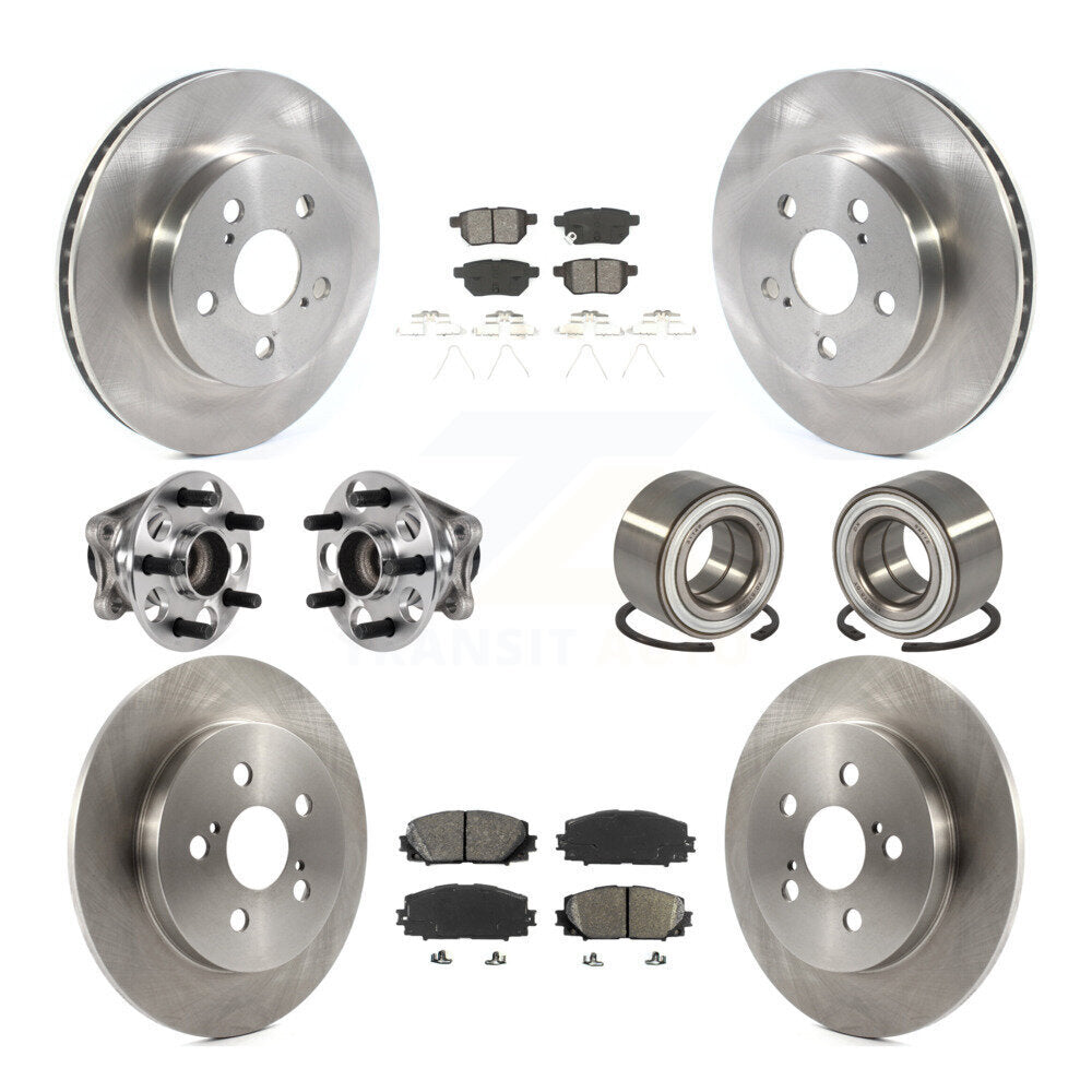 Hub Bearing Disc Brake Rotor & Pads Front Rear Kit (10Pc) For Toyota Prius Prime