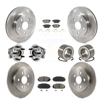 Hub Bearing Disc Brake Rotor & Pads Front Rear Kit (10Pc) For Toyota Prius Prime