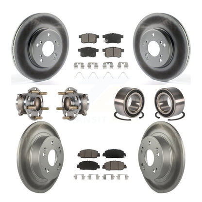 Hub Bearing Coated Disc Brake Rotor & Pad Front Rear Kit (10Pc) For Honda Accord
