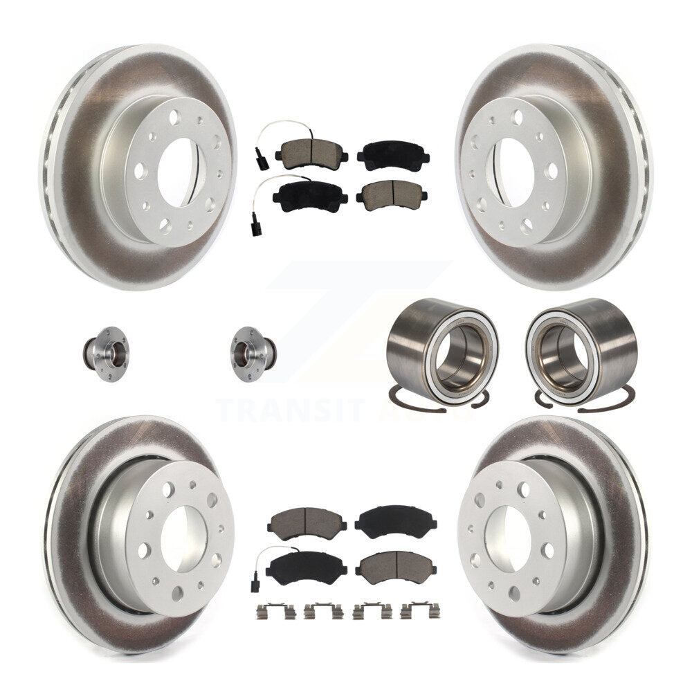 Hub Bearing Coated Brake Rotor Pads Front Rear Kit (10Pc) For Ram ProMaster 2500