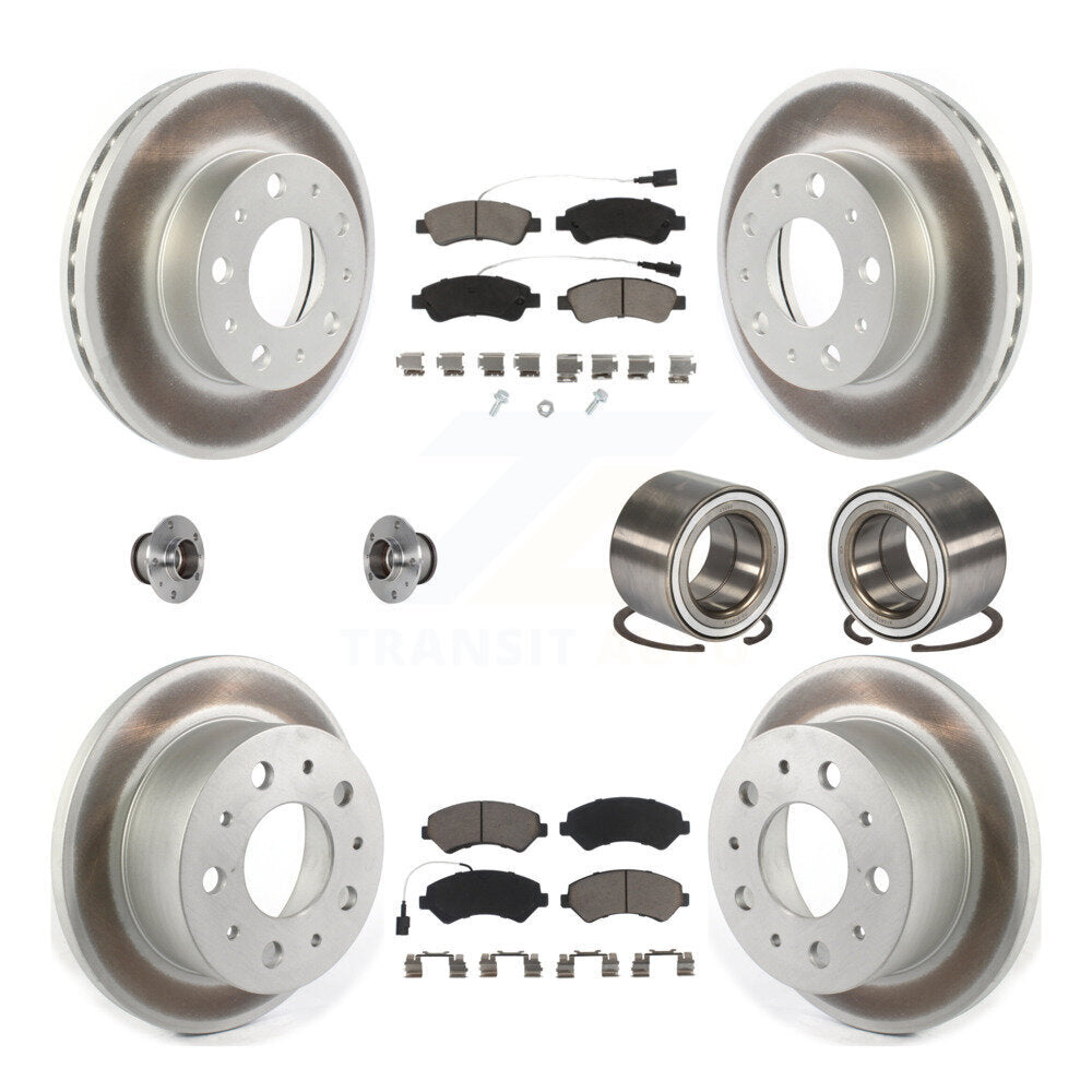 Hub Bearing Coated Brake Rotor Pads Front Rear Kit (10Pc) For Ram ProMaster 2500