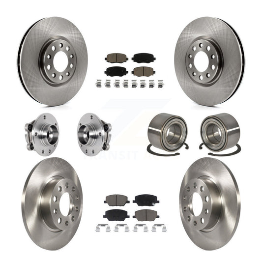 Hub Bearing Brake Rotor & Pads Front Rear Kit (10Pc) For 2016-2018 Fiat 500X AWD