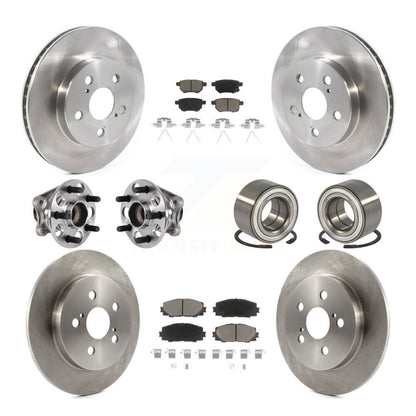 Hub Bearing Disc Brake Rotor & Pads Front Rear Kit (10Pc) For Toyota Prius Prime